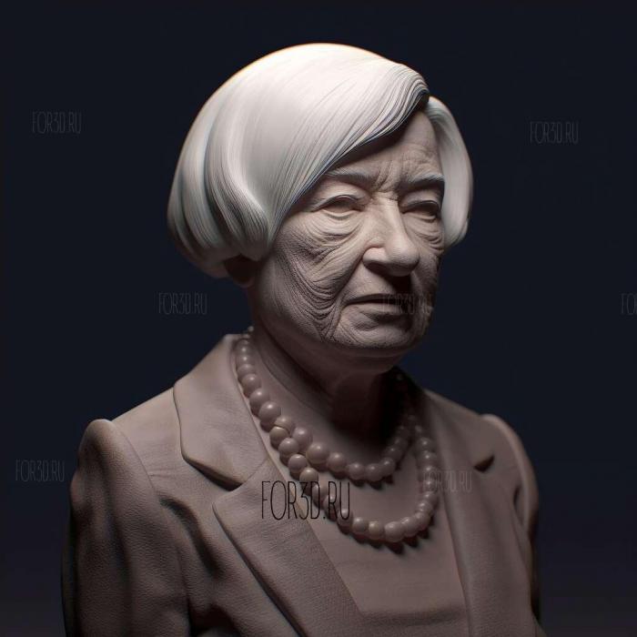 Janet Yellen 4 stl model for CNC